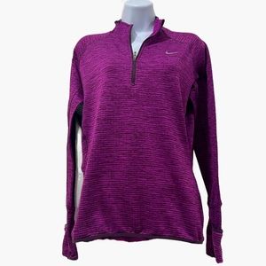 Nike Dri-Fit purple long sleeve zip up workout top | Sz L